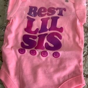 BNWT Baby Girls Best Lil Sis Graphic Bodysuit - Pink
